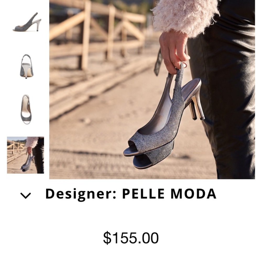 Pelle Moda Vera Cuoio Silver Pumps Size:9M